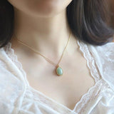 Rose Quartz Pendant Necklace - PVD 18K Plated Stainless Steel
