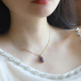 Rose Quartz Pendant Necklace - PVD 18K Plated Stainless Steel
