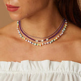 Boho Colorful Seed Bead Shell Pearl Choker Necklace Statement