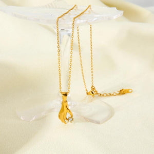 Dancy Fairy Stainless Steel Stone Abstract Necklace