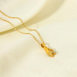 Dancy Fairy Stainless Steel Stone Abstract Necklace