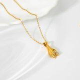 Dancy Fairy Stainless Steel Stone Abstract Necklace