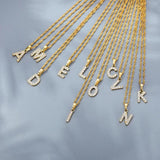 CZ 26 Initial Letter Necklace Stainless Steel Chain Alphabet Chokers