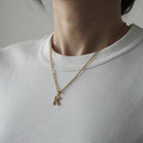 CZ 26 Initial Letter Necklace Stainless Steel Chain Alphabet Chokers
