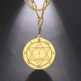 Solomon Seal Pendant Necklace Stainless Steel Talisman