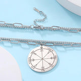 Solomon Seal Pendant Necklace Stainless Steel Talisman
