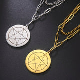 Solomon Seal Pendant Necklace Stainless Steel Talisman