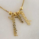 Personalised Custom Three Name Necklace for Women Stainless Steel