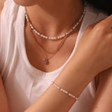 Waterproof Stainless Steel Flower Pendant Necklace for Women