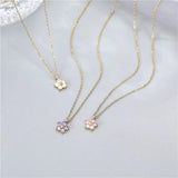 Waterproof Stainless Steel Flower Pendant Necklace for Women