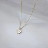 Waterproof Stainless Steel Flower Pendant Necklace for Women