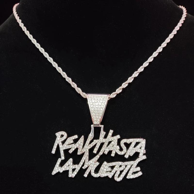 Hip Hop Letter Pendant Necklace with Cuban Chain Iced out pendants
