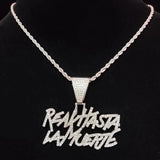 Hip Hop Letter Pendant Necklace with Cuban Chain Iced out pendants