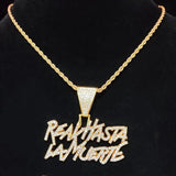 Hip Hop Letter Pendant Necklace with Cuban Chain Iced out pendants