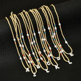 Personalized Natural Pearl Gold-color Bead Necklace with Shell Letter Pendant