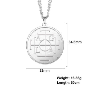Wheel of Fortune Protection Seal AGLA Solomon Kabbalah Amulet Pendant