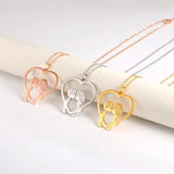 Fishhook Kiss Personalized Necklace Custom Heart Name Chain Love Gift