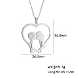 Fishhook Kiss Personalized Necklace Custom Heart Name Chain Love Gift