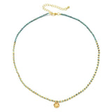 Crystal Beads Choker Pendant Necklace Stainless Steel Streetwear Collier Femme