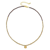 Crystal Beads Choker Pendant Necklace Stainless Steel Streetwear Collier Femme