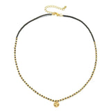 Crystal Beads Choker Pendant Necklace Stainless Steel Streetwear Collier Femme