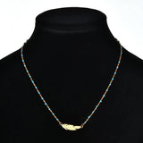 Boho Feather Pendant Stainless Steel Necklace Women Jewelry