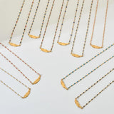 Boho Feather Pendant Stainless Steel Necklace Women Jewelry