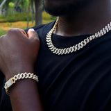 12MM Cuban Link Chain Bling Iced Out Miami Cuban Choker Necklace