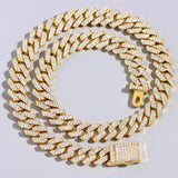 12MM Cuban Link Chain Bling Iced Out Miami Cuban Choker Necklace