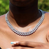 12MM Cuban Link Chain Bling Iced Out Miami Cuban Choker Necklace