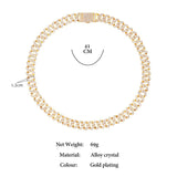 12MM Cuban Link Chain Bling Iced Out Miami Cuban Choker Necklace
