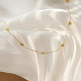 French Carved Heart Necklace Stainless Steel Plated 18K Jewelry