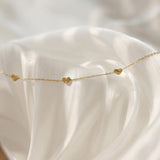 French Carved Heart Necklace Stainless Steel Plated 18K Jewelry