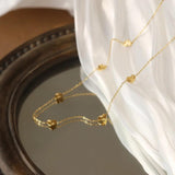 French Carved Heart Necklace Stainless Steel Plated 18K Jewelry