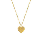 PVD 18 Plated Heart Pendant Love You More Choker Necklace Stainless Steel