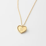 PVD 18 Plated Heart Pendant Love You More Choker Necklace Stainless Steel