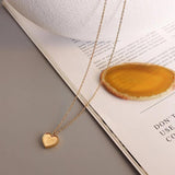 PVD 18 Plated Heart Pendant Love You More Choker Necklace Stainless Steel
