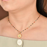 Enamel Stainless Steel Chain Choker Virgin Mary Necklace