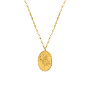 316L Stainless Steel Lily Flower Pendant Necklace for Women