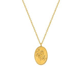 316L Stainless Steel Lily Flower Pendant Necklace for Women