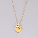 316L Stainless Steel Lily Flower Pendant Necklace for Women