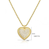 HECHENG Zircon Bear Heart Pendant Necklace for Women