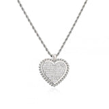 HECHENG Zircon Bear Heart Pendant Necklace for Women