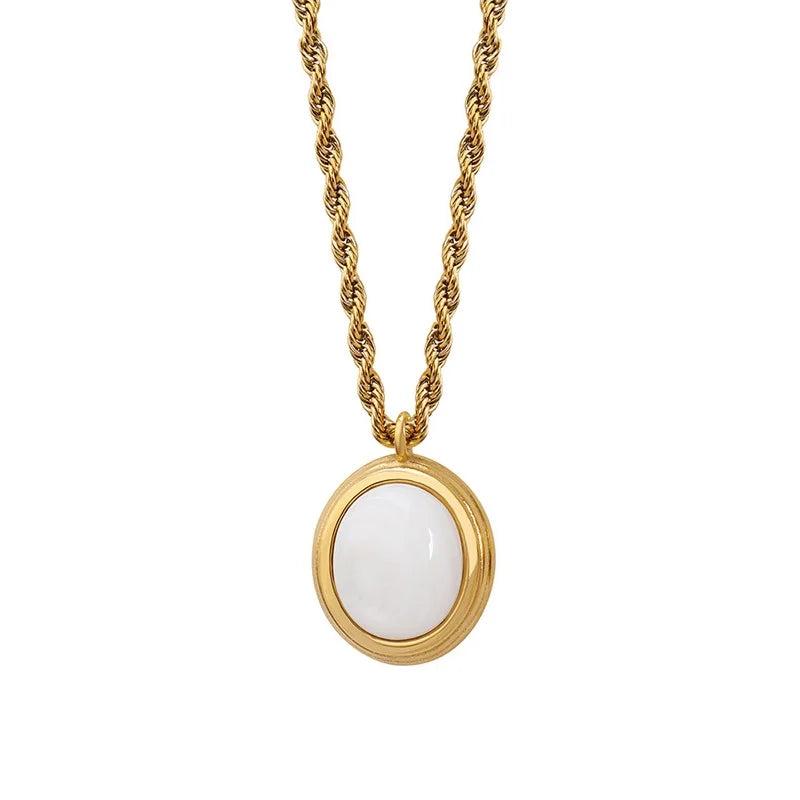 French Stainless Steel Plated Shell Necklace for Women