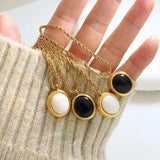 French Stainless Steel Plated Shell Necklace for Women