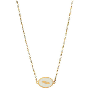 Feather Charm Pendant Stainless Steel Necklace for Women