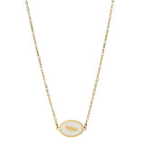 Feather Charm Pendant Stainless Steel Necklace for Women