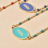 Feather Charm Pendant Stainless Steel Necklace for Women