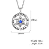 Star of David Crystal Pendant Necklace Hebrew Amulet Jewish Jewelry