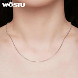 925 Silver Clasp Chain Necklace Adjustable for Women